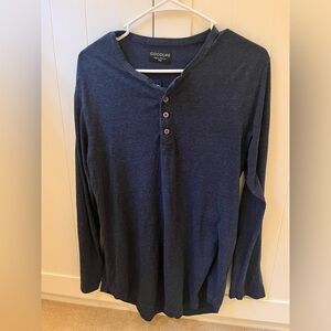 Goodlife Men's Navy Long Sleeve Henley